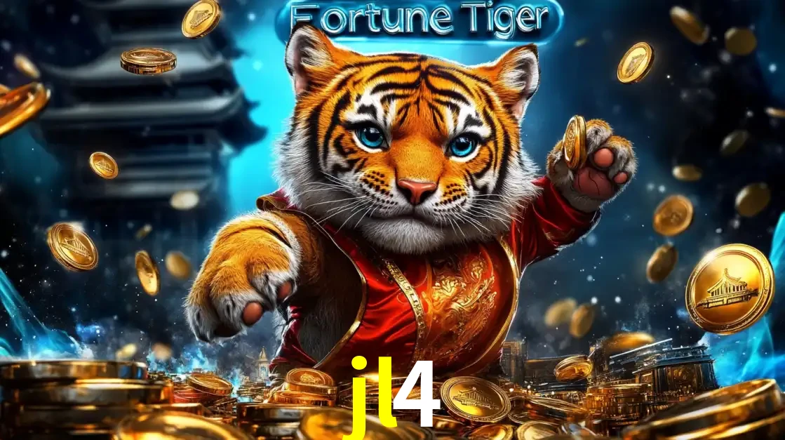 Imagem promocional do jogo de slot Fortune Tiger, com um tigre majestoso em traje tradicional cercado por uma fortuna em moedas de ouro, disponível agora no cassino jl4.